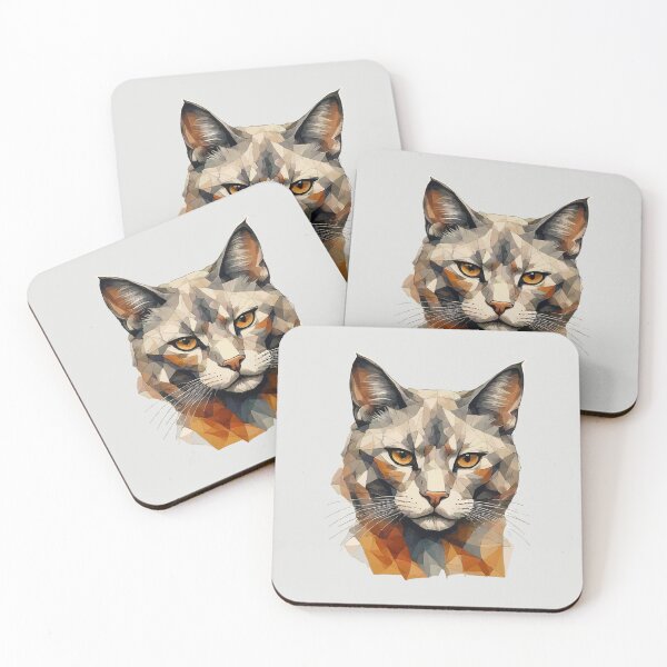 Item preview, Geometric Maine Coon - Modern Pet Art designed and sold by Tklezardesigns.