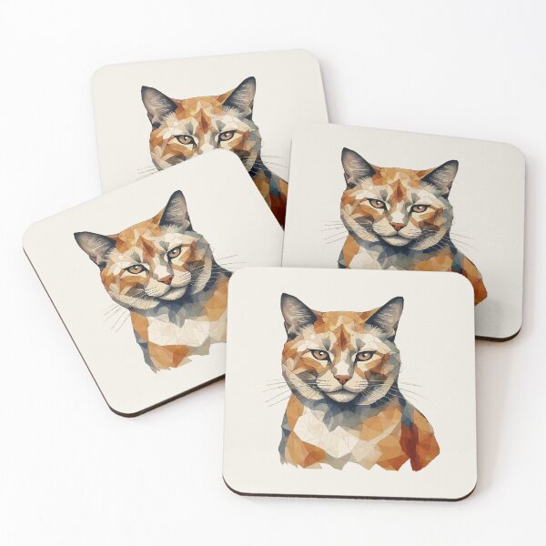 Item preview, Geometric Calico - Modern Pet Art designed and sold by Tklezardesigns.