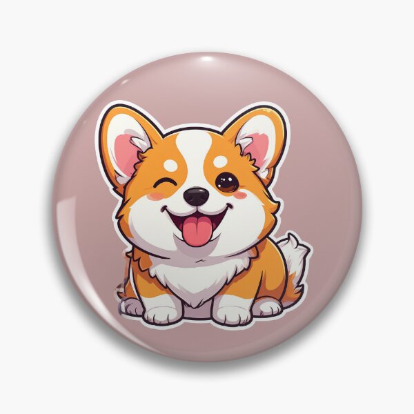 Item preview, Funny Winking Corgi Puppy Cute Kawaii Sticker designed and sold by Monyegy.
