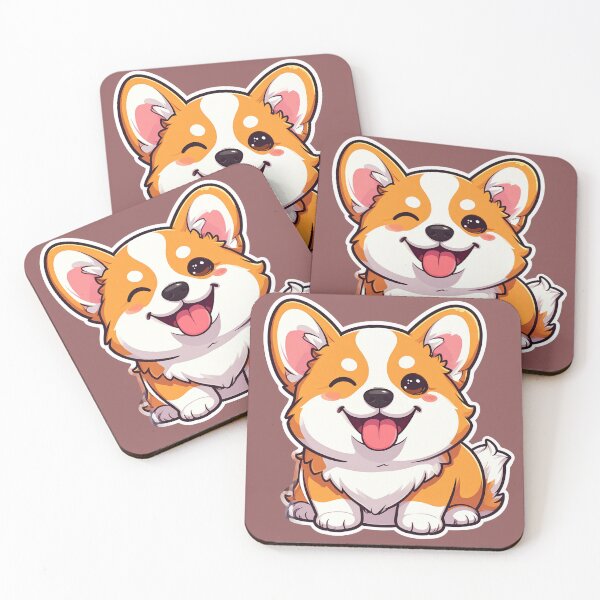 Item preview, Funny Winking Corgi Puppy Cute Kawaii Sticker designed and sold by Monyegy.