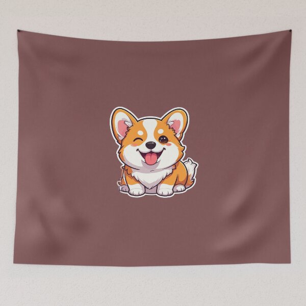 Item preview, Funny Winking Corgi Puppy Cute Kawaii Sticker designed and sold by Monyegy.