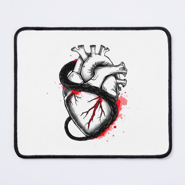 Item preview, Neo-Traditional Tattoo Snake and Human Heart Art designed and sold by 77Clover.