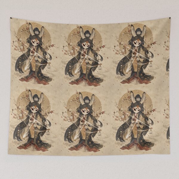 Item preview, Dark Moon Rabbit Spirit Anime Art designed and sold by SprinkleShades.