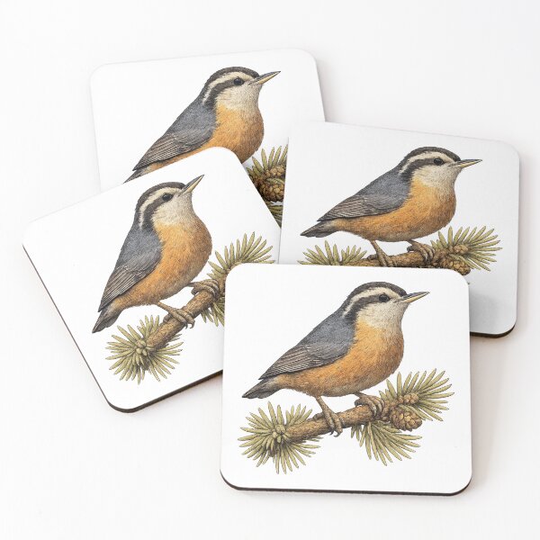 Item preview, White-breasted Nuthatch Vintage Plate designed and sold by KrungiT Design .