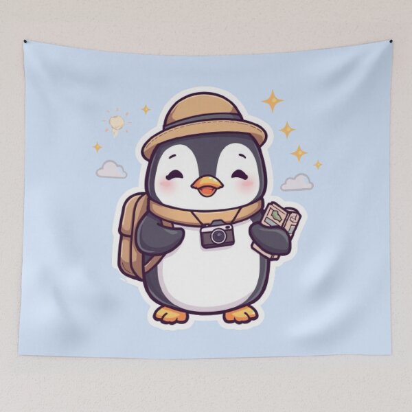 Item preview, Kawaii Traveling Penguin Sticker | Cute Backpack Adventure Design designed and sold by Stylestickers55.