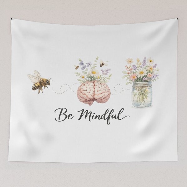 Item preview, Be Mindful – Bee, Blooming Mind & Wildflower Jar designed and sold by Kimberly Palmer.
