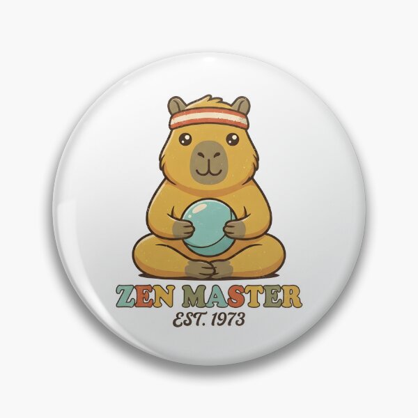 Item preview, Zen Master Capybara Chill Retro 70s Style Cute Meditation Animal designed and sold by dreephic22.