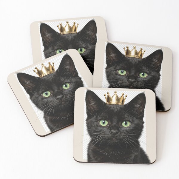 Item preview, Cute Black Cat Crown Portrait designed and sold by BagFactoryUK.