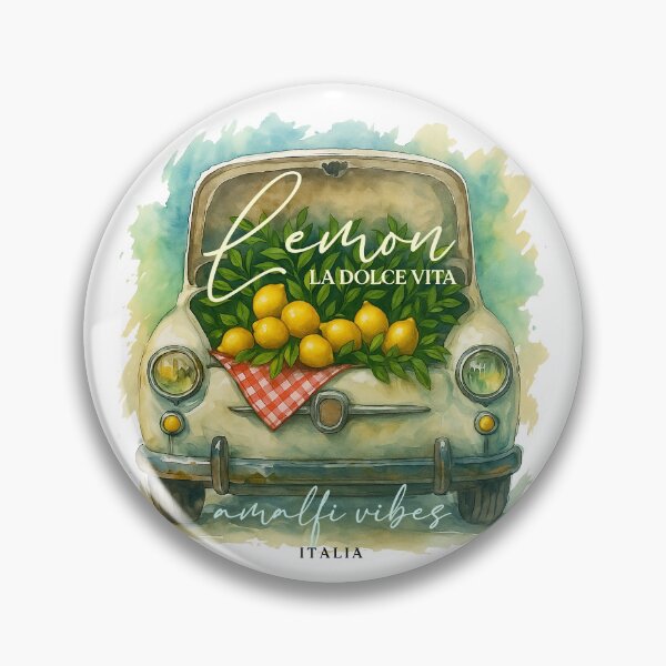 Item preview, Lemon La Dolce Vita Vintage Italian Car Watercolor designed and sold by artCreativeColony.
