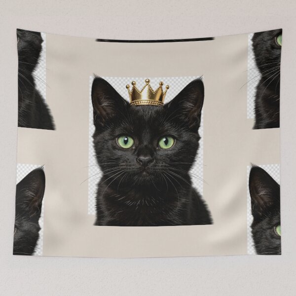 Item preview, Cute Black Cat Crown Portrait designed and sold by BagFactoryUK.