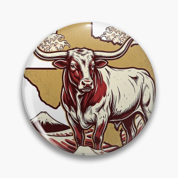 Item preview, Texas is good. Everything is Big. Texas Map meets The Great Wave - Retro Longhorn Pop Art designed and sold by SamuraiJAP.
