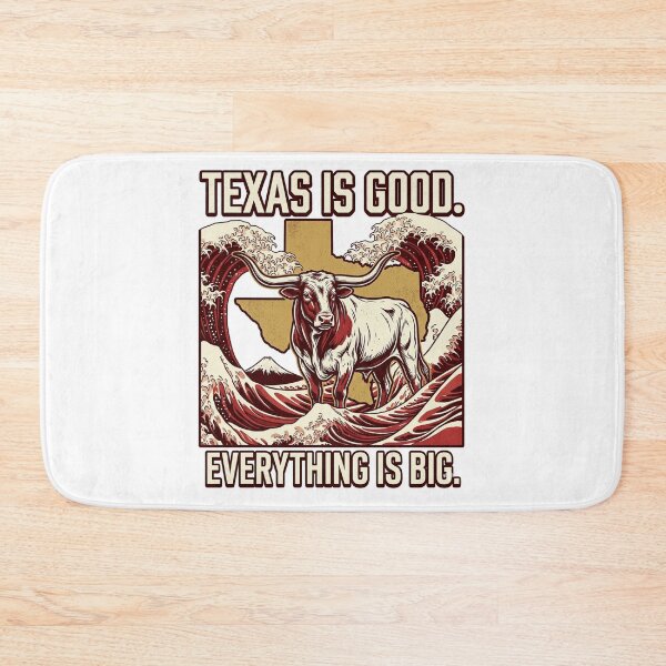 Item preview, Texas is good. Everything is Big. Texas Map meets The Great Wave - Retro Longhorn Pop Art designed and sold by SamuraiJAP.