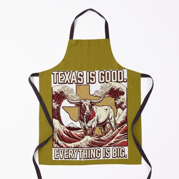 Item preview, Texas is good. Everything is Big. Texas Map meets The Great Wave - Retro Longhorn Pop Art designed and sold by SamuraiJAP.