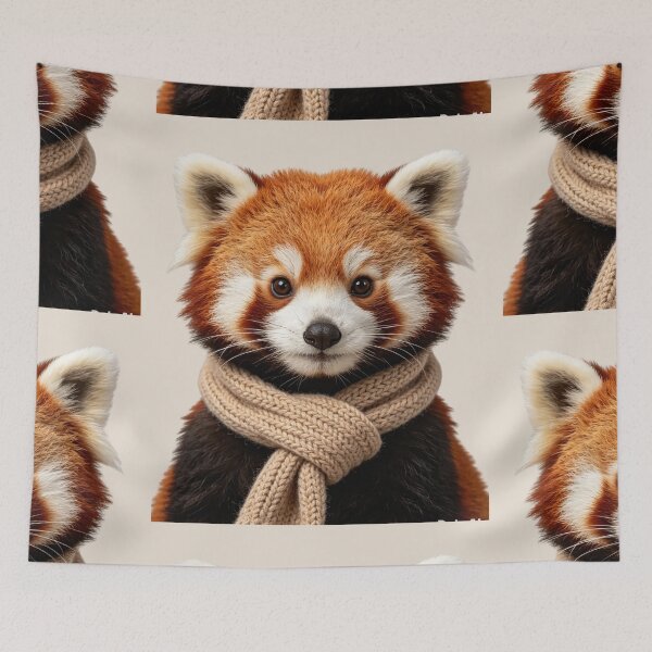 Item preview, Cute Red Panda Winter Scarf Portrait designed and sold by BagFactoryUK.