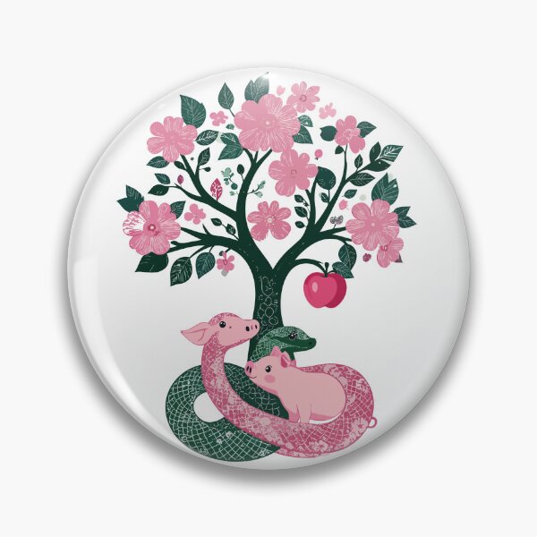 Item preview, Two Snakes and a Pig | Surreal Fantasy Animal Illustration designed and sold by NebulaeLab.