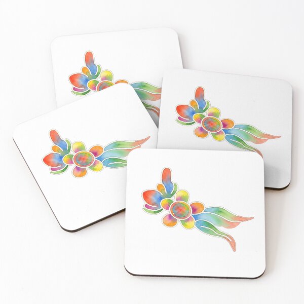 Item preview, Korean Traditional Colorful Floral Ribbon Watercolor Pattern designed and sold by Yiruda-Art.