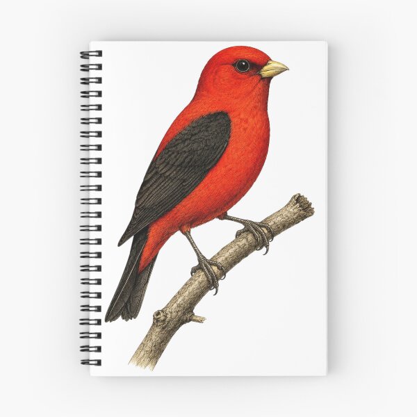 Item preview, Scarlet Tanager Vintage Plate designed and sold by KrungiT Design .