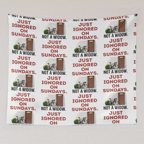 Item preview, Not A Widow. Just Ignored On Sundays. | Funny Cycling Tee designed and sold by Pedal & Pace.
