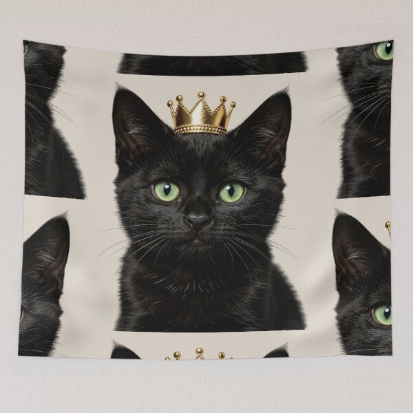 Item preview, Cute Black Cat Crown Portrait designed and sold by BagFactoryUK.