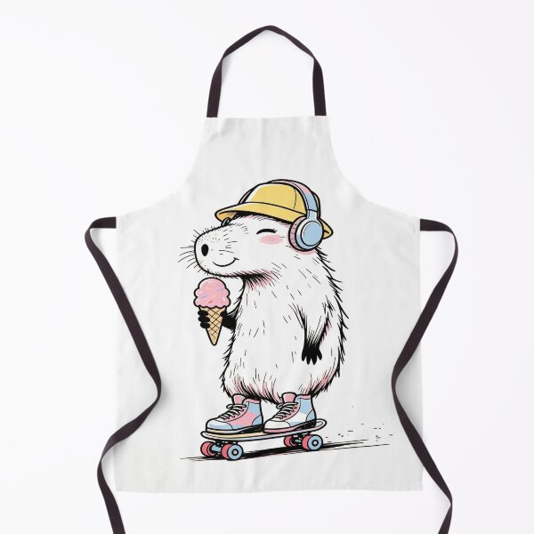 Item preview, Cool Capybara on Skateboard Eating Ice Cream - Cute Pastel Art designed and sold by ZINO WORLD.