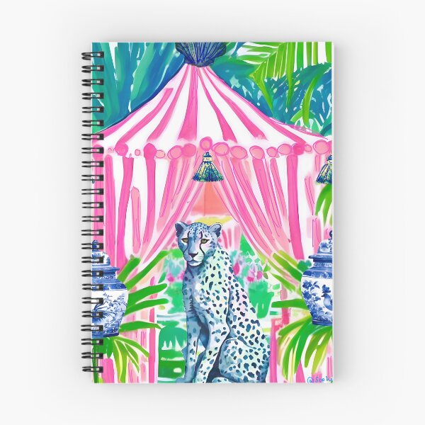 Item preview, Preppy Cheetah in pink stripy cabana designed and sold by SophieClimaArt.