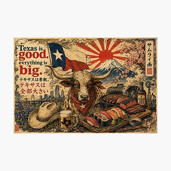 Item preview, Texas is good. Everything is Big. Japanese sushi Edition designed and sold by SamuraiJAP.