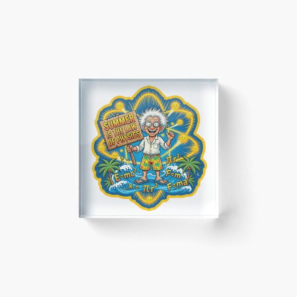 Item preview, Summer Is The Law Of Physics Cartoon Sticker designed and sold by Imaginarium of Chaos falcon88 .