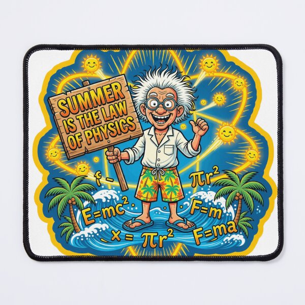 Item preview, Summer Is The Law Of Physics Cartoon Sticker designed and sold by Imaginarium of Chaos falcon88 .