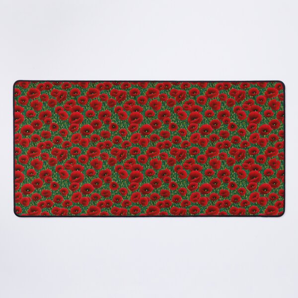 Item preview, Red Poppies Blooming In Green Meadow Pattern designed and sold by igraphixart.