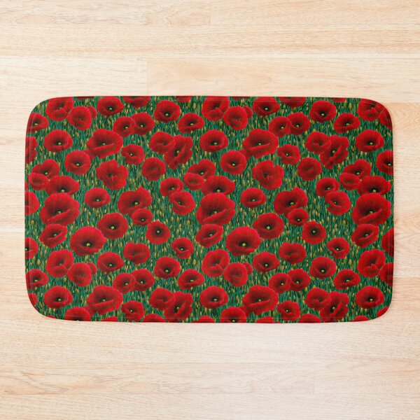 Item preview, Red Poppies Blooming In Green Meadow Pattern designed and sold by igraphixart.
