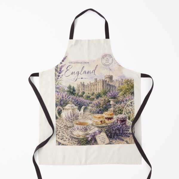 Item preview, Vintage England Lavender Tea at Windsor Castle Watercolor designed and sold by Blueberry-art23.