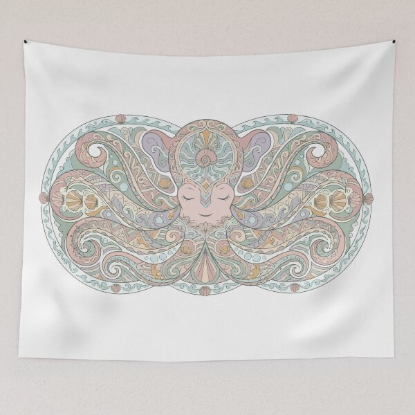 Item preview, Floral Mandala Dumbo Octopus Geometric Ocean Art designed and sold by Arc2020.