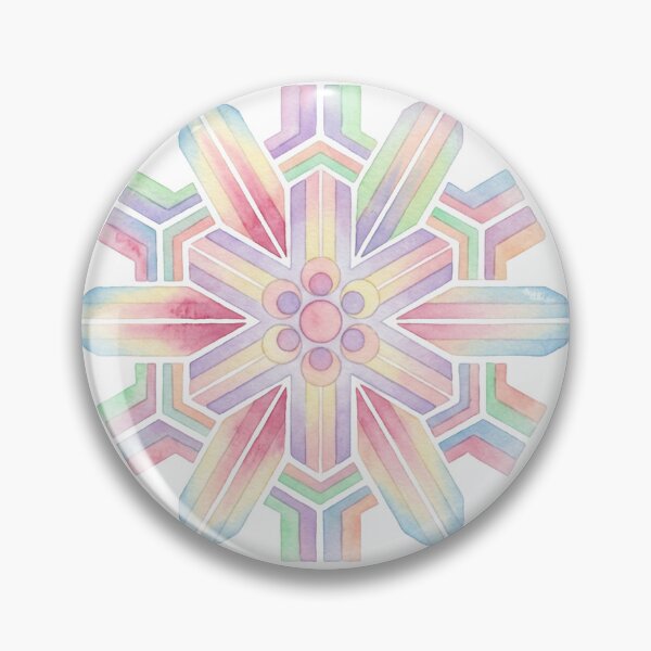 Item preview, Korean Traditional Pastel Geometric Floral Watercolor Pattern designed and sold by Yiruda-Art.