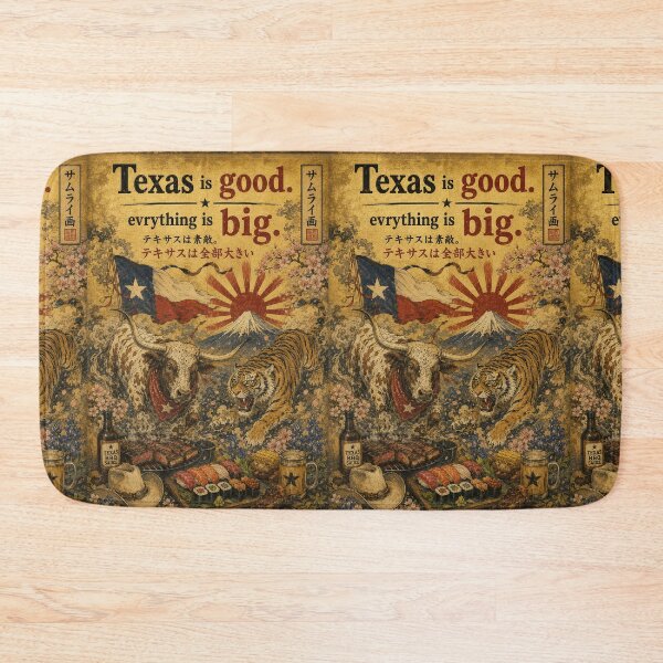 Item preview, Texas Longhorn vs Japanese Tiger - Vintage Ukiyo-e Mashup designed and sold by SamuraiJAP.