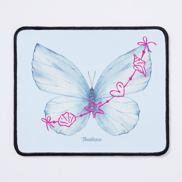 Item preview, Blue Butterfly and Shells Pink - Coastal Dream  designed and sold by Theselinara.