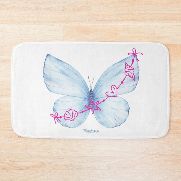 Item preview, Blue Butterfly and Shells Pink - Coastal Dream  designed and sold by Theselinara.