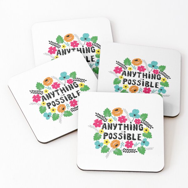 Item preview, Anything is possible floral typography  designed and sold by Krishnacre8.