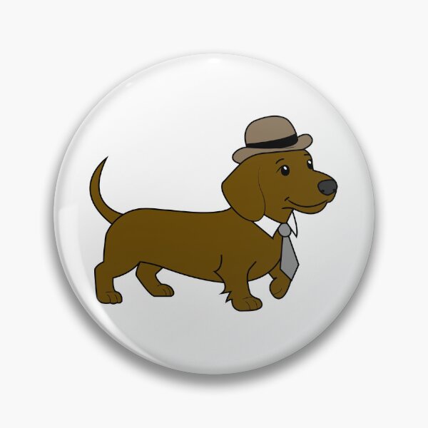 Item preview, Cute Dachshund Illustration With a Hat and Tie designed and sold by asterloom.