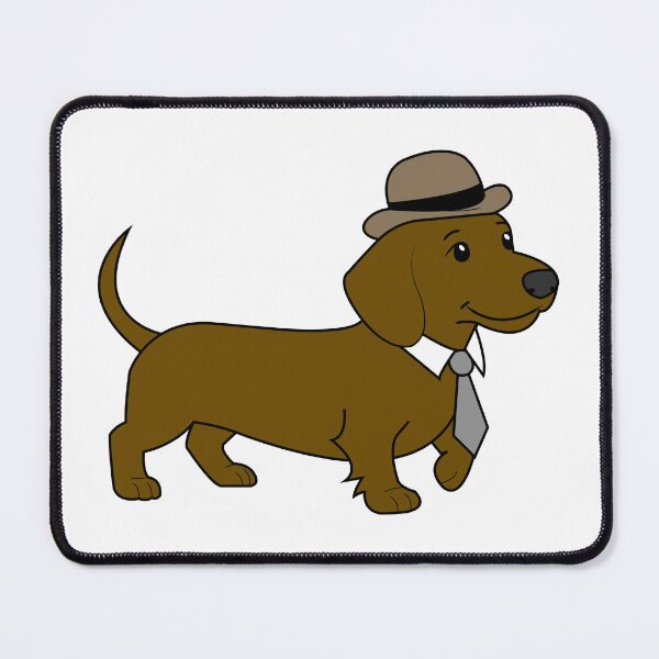 Item preview, Cute Dachshund Illustration With a Hat and Tie designed and sold by asterloom.