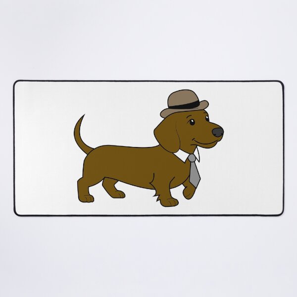 Item preview, Cute Dachshund Illustration With a Hat and Tie designed and sold by asterloom.