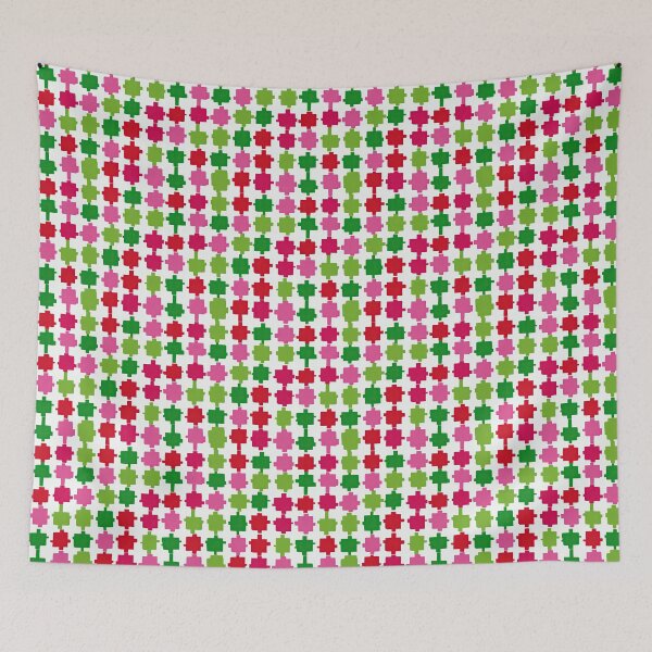 Aperçu de l'œuvre Geometric Block Checkered Pattern In Red And Green créée et vendue par igraphixart.