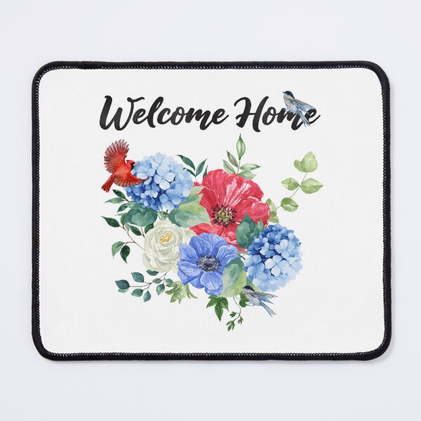 Item preview, Welcome Home with Red, White & Blue Floral Bouquet & Birds designed and sold by JeweledDesigns.