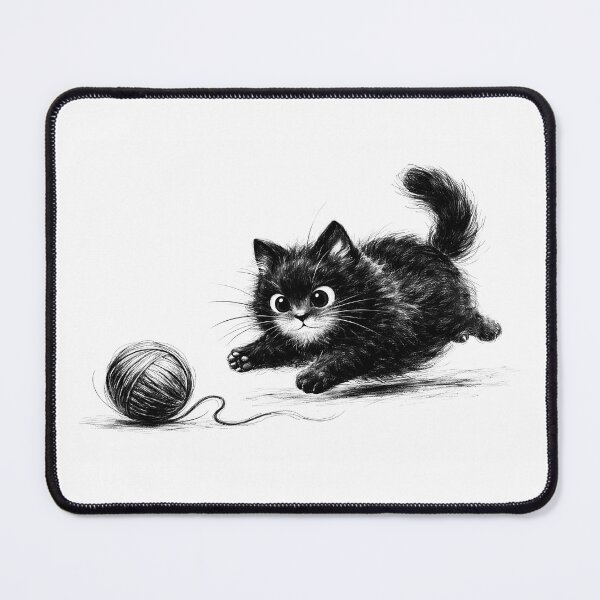 Item preview, Playful Kitten Chasing Yarn designed and sold by cuprum.