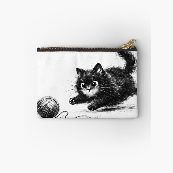 Item preview, Playful Kitten Chasing Yarn designed and sold by cuprum.