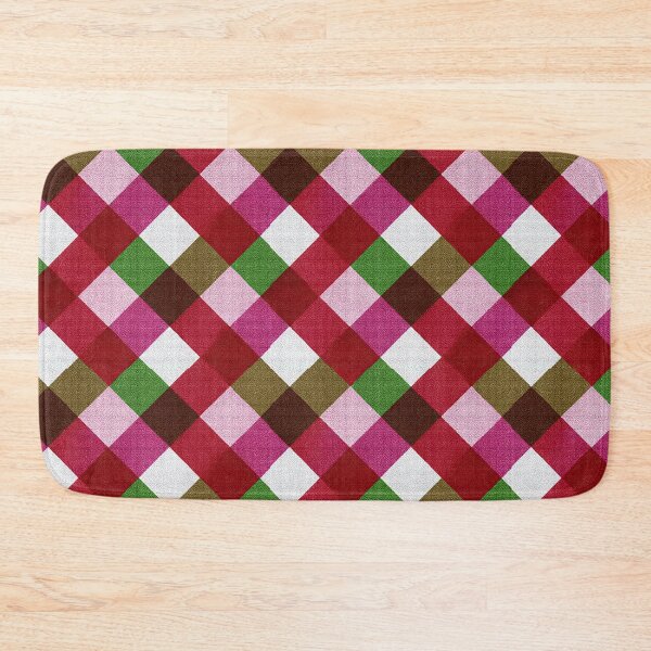 Item preview, Textured Diagonal Plaid Pattern In Red And Green designed and sold by igraphixart.