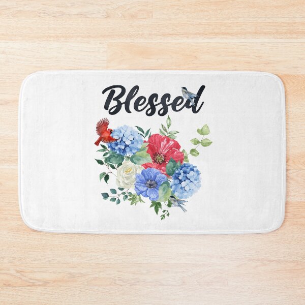 Item preview, Blessed with Red, White & Blue Floral Bouquet & Birds designed and sold by JeweledDesigns.