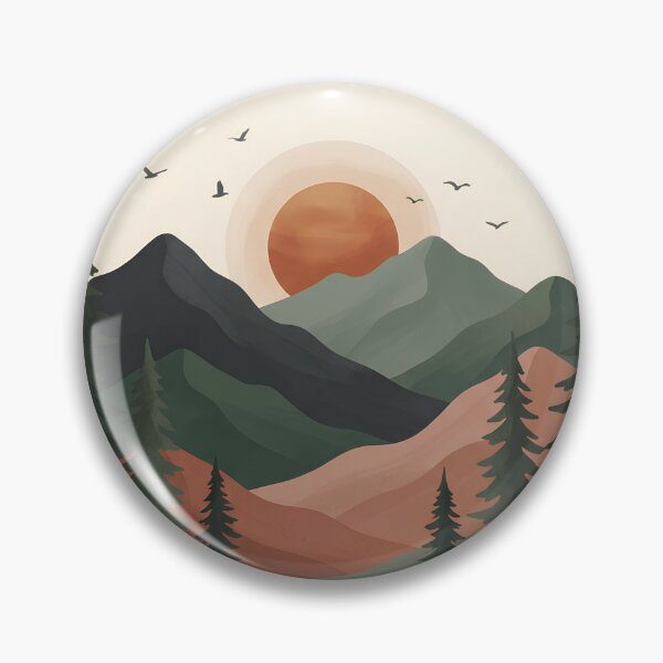 Item preview, Mountain Sunrise Illustration designed and sold by SAJ Design Studio.