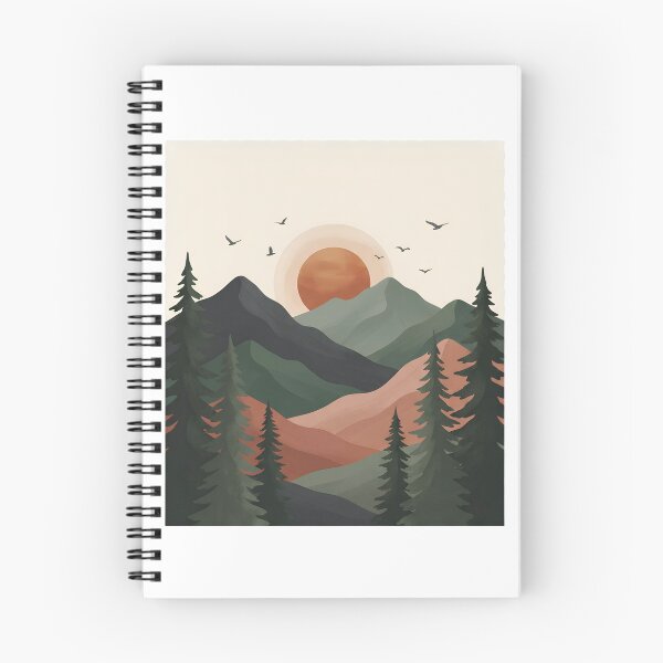 Item preview, Mountain Sunrise Illustration designed and sold by SAJ Design Studio.