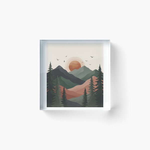 Item preview, Mountain Sunrise Illustration designed and sold by SAJ Design Studio.