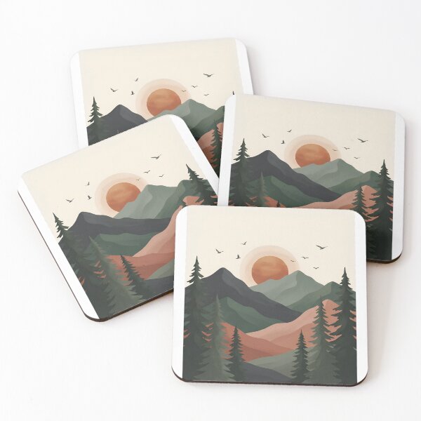 Item preview, Mountain Sunrise Illustration designed and sold by SAJ Design Studio.